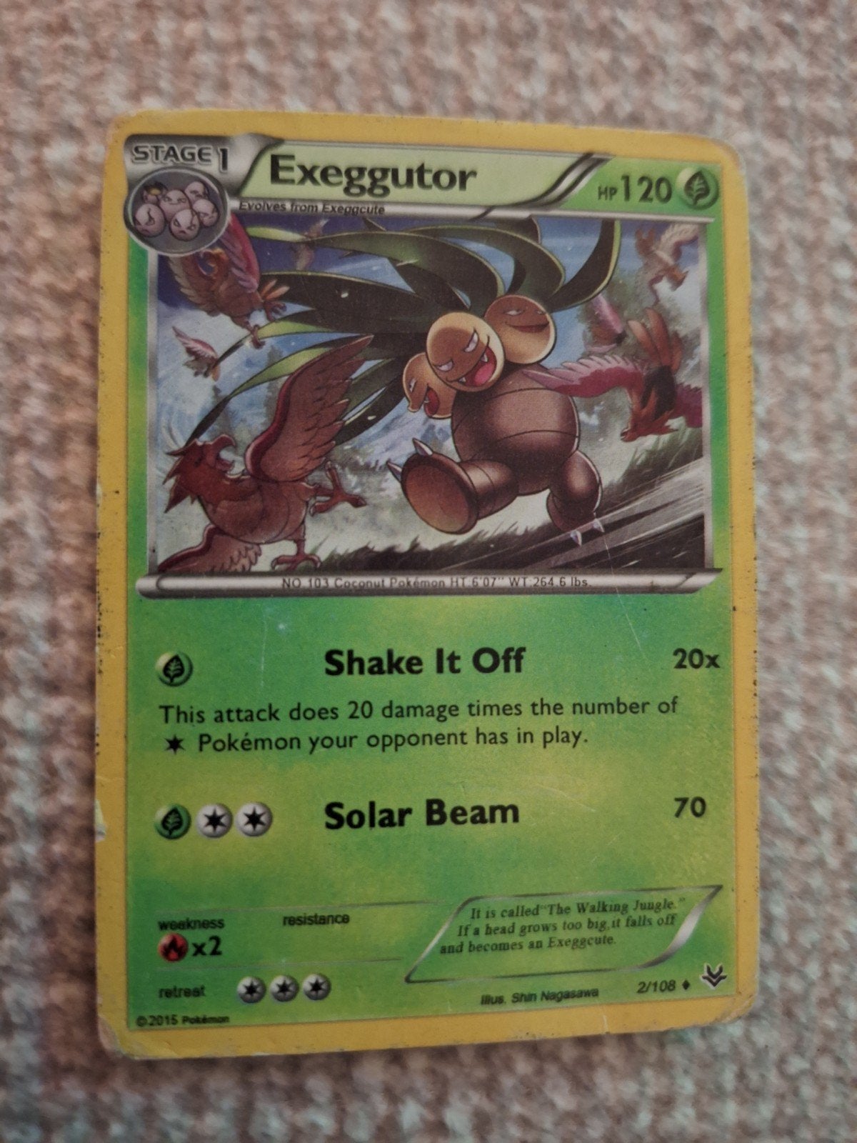 Pokémon Kaart - Exeggutor 2/108 - XY Roaring Skies (2015), Ophalen of Verzenden, Gebruikt