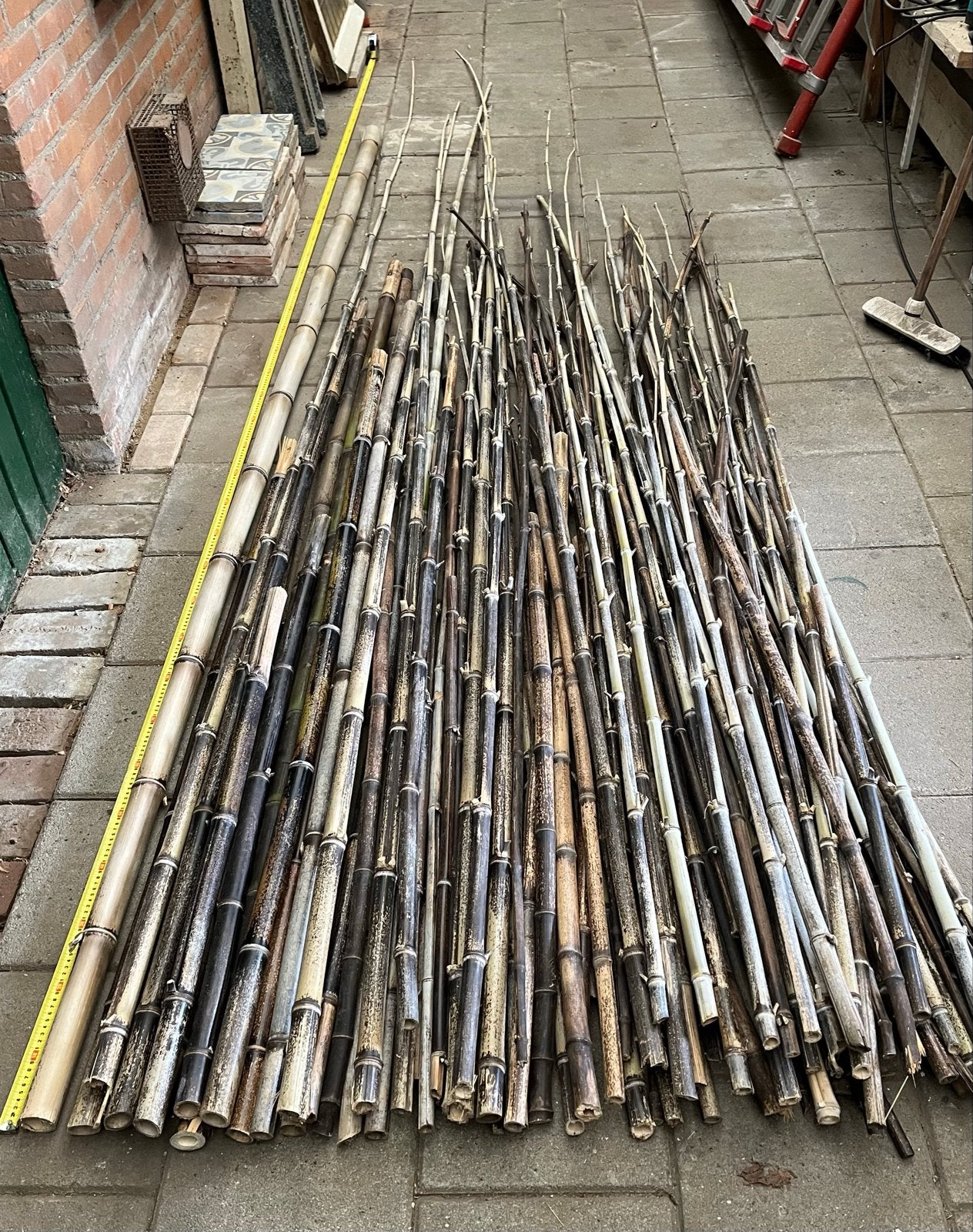 Ca. 100 Bamboe stokken, Ophalen, Gebruikt, 250 cm of meer, Palen