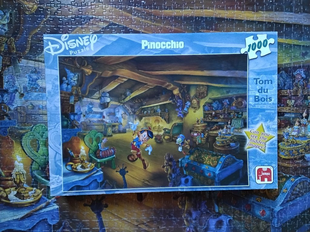 Disney puzzel Pinocchio van Tom du Bois, Hobby en Vrije tijd, Ophalen, 500 t/m 1500 stukjes, Zo goed als nieuw, Legpuzzel