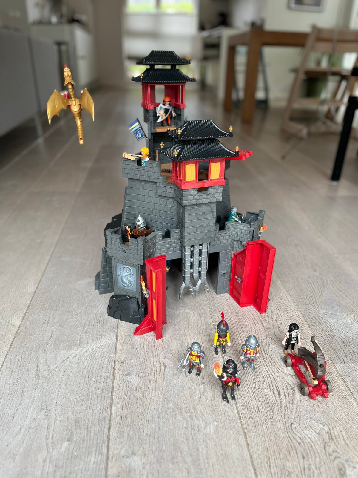 Playmobil groot drakenkasteel met draak en figuren, Ophalen, Gebruikt, Complete set, Kasteel/Fort