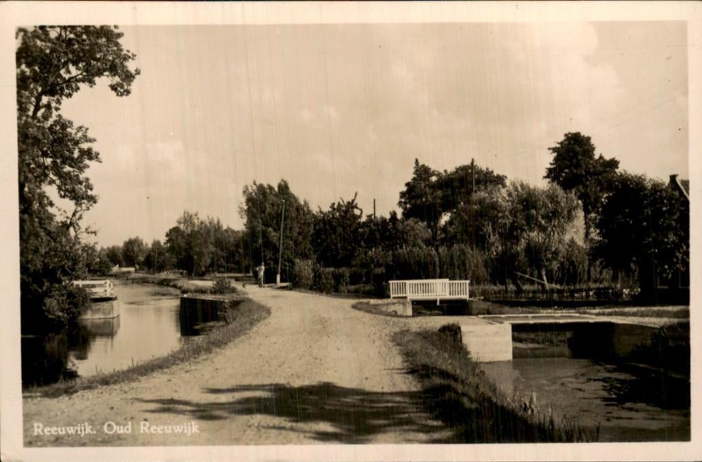 Reeuwijk - Oud Reeuwijk - Weg met brug, Ophalen of Verzenden, 1920 tot 1940, Gelopen, Zuid-Holland