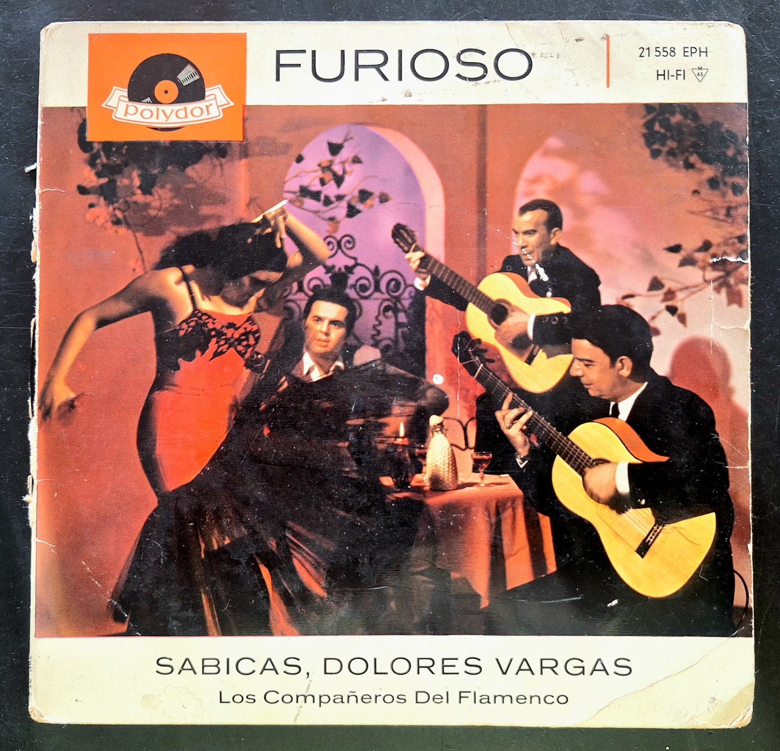 7"-EP/SINGLE  LOS COMPAÑEROS DEL FLAMENCO - Furioso, Ophalen of Verzenden, Gebruikt, EP
