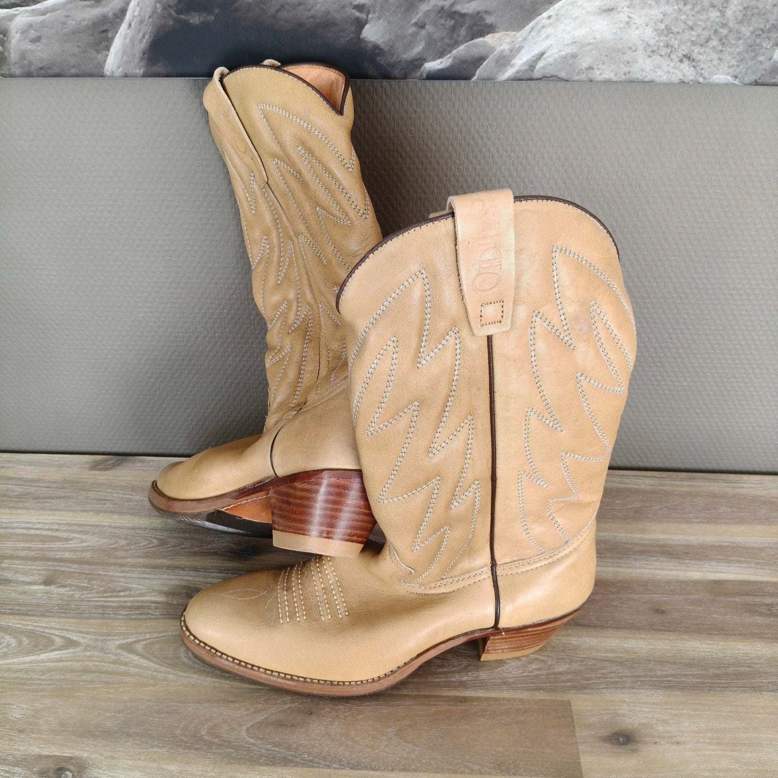 Prachtige zgan Sancho cowboylaarzen maat 41, Hoge laarzen, Verzenden, Beige, Zo goed als nieuw
