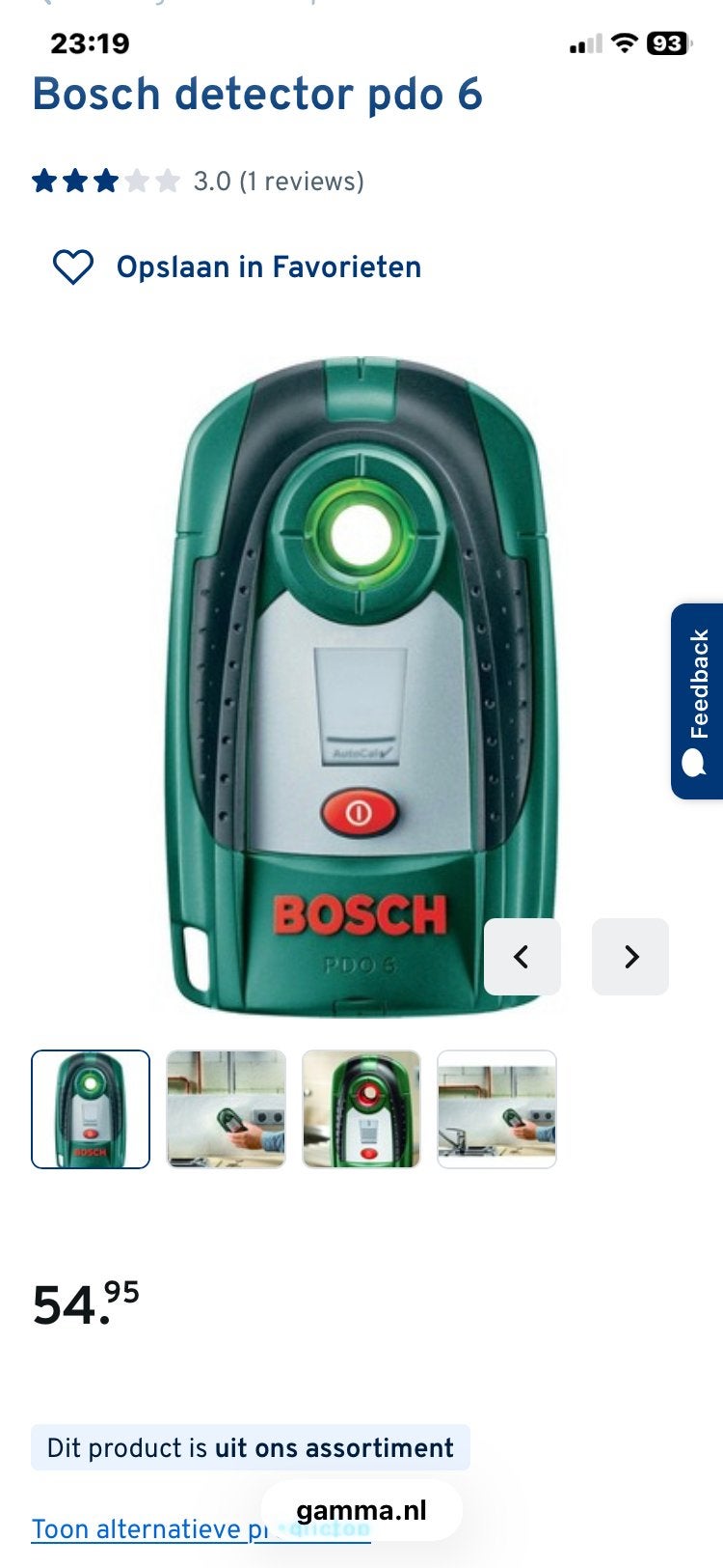 Bosch PDO 6 Digitale Detector - Vindt metalen en stroom, Ophalen of Verzenden, Zo goed als nieuw, Overige typen, Bosch