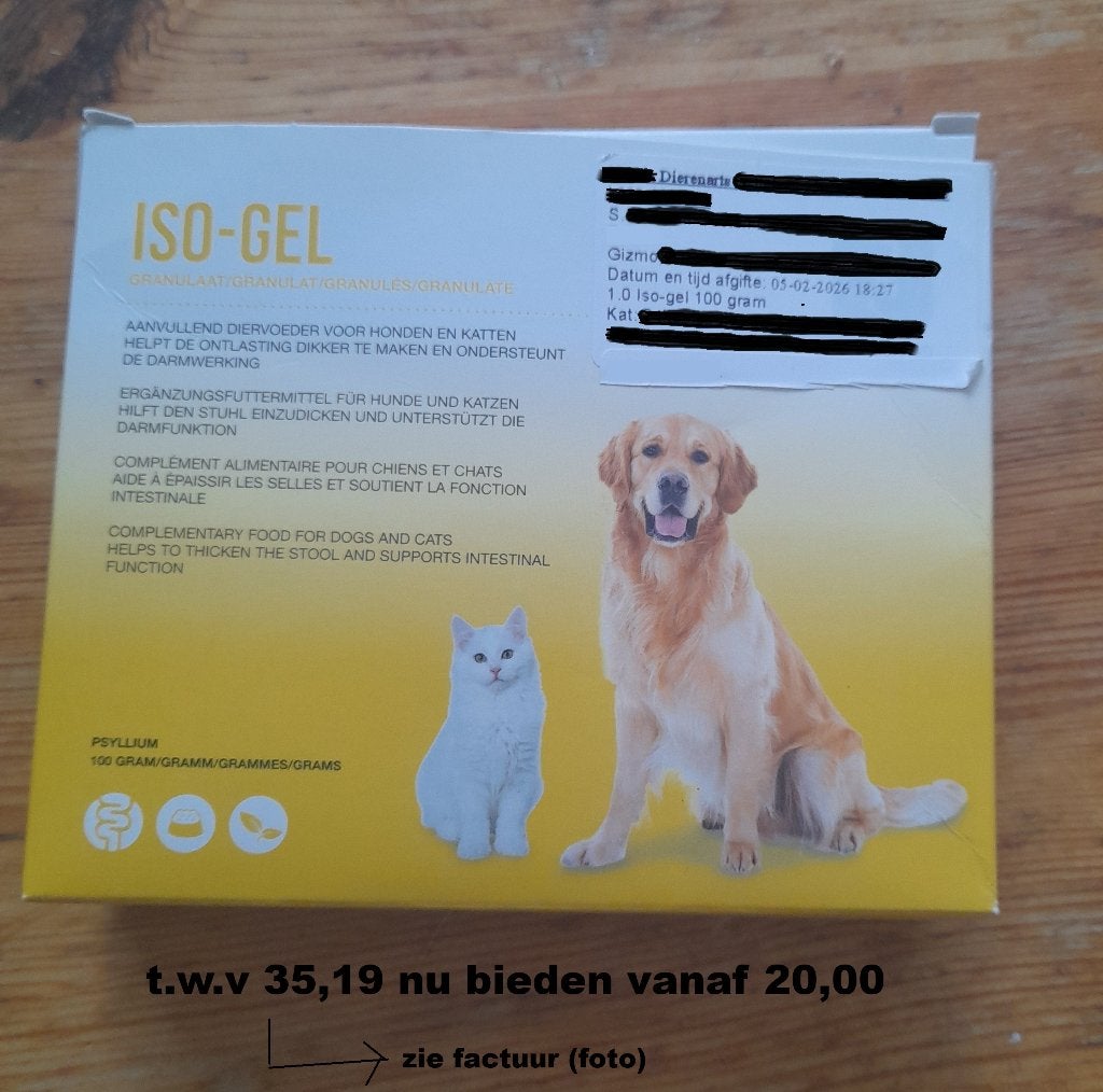 ISO-gel (100 gram) voor hond en kat (o.a. tegen diarree), Dieren en Toebehoren, Ophalen of Verzenden, Kat