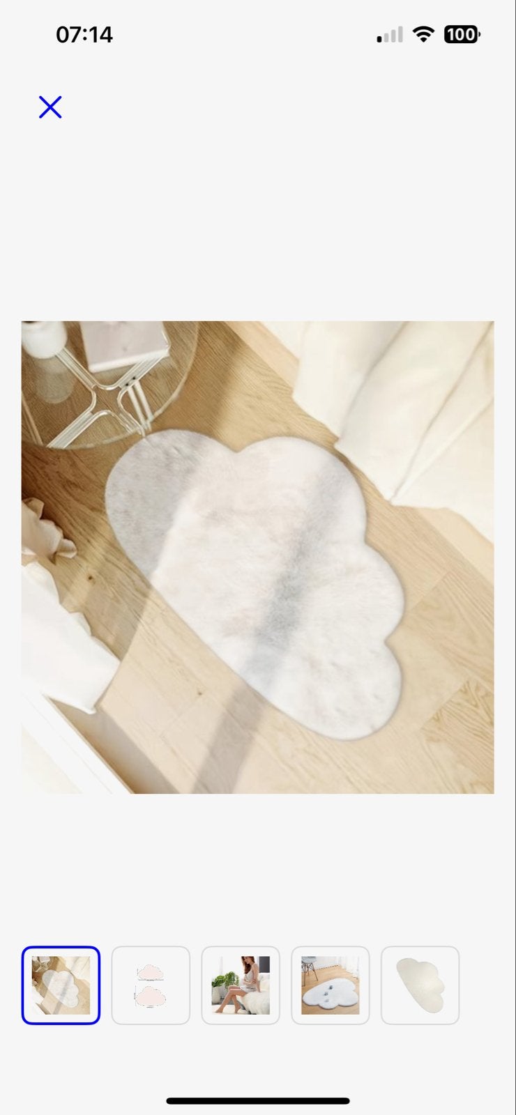 Nieuw Witte Wolk Vloerkleed - Machinewasbaar 60x100 cm, Wit, Overige vormen, Nieuw, 200 cm of meer