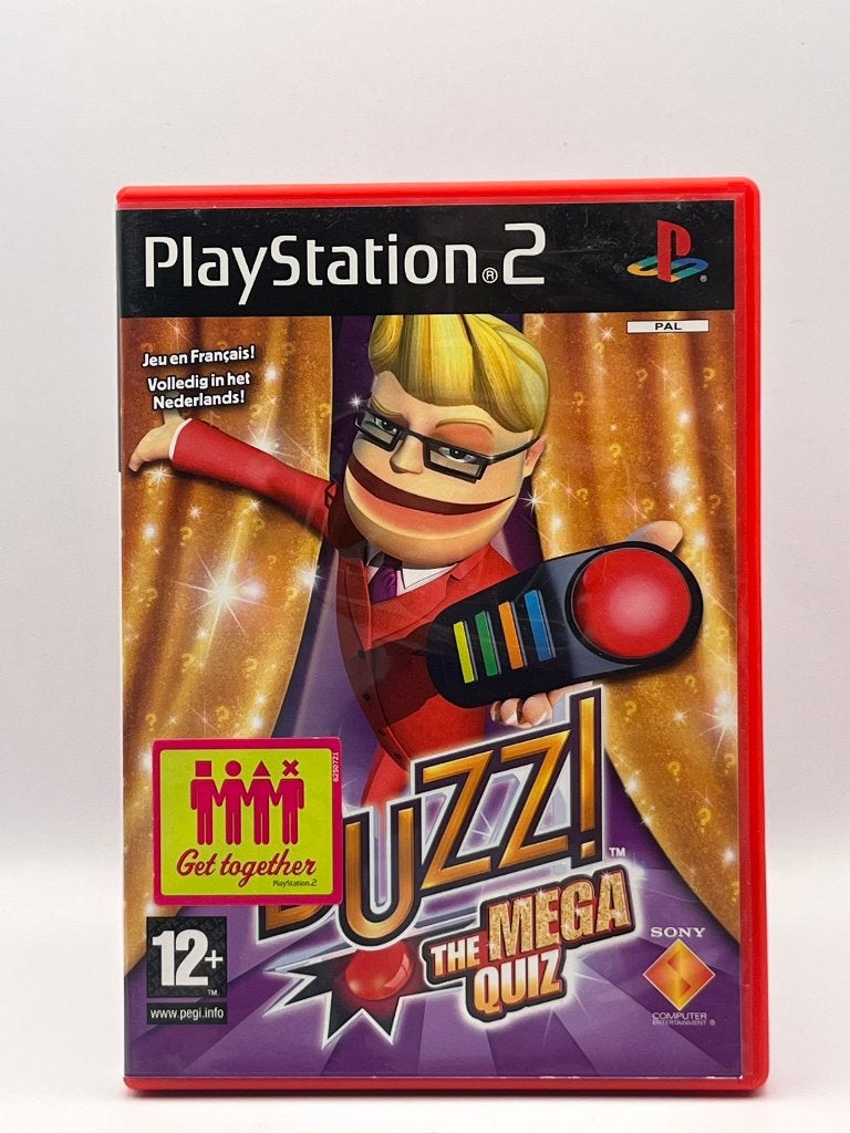 Buzz! The Mega Quiz PS2 | Compleet, Spelcomputers en Games, Games | Sony PlayStation 2, Gebruikt, Puzzel en Educatief, 3 spelers of meer