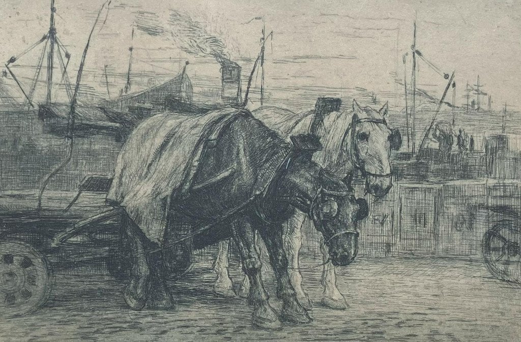 Ets van Waalko Jans Dingemans (Sr.) (1873-1925), Verzenden, Ets, Ingelijst