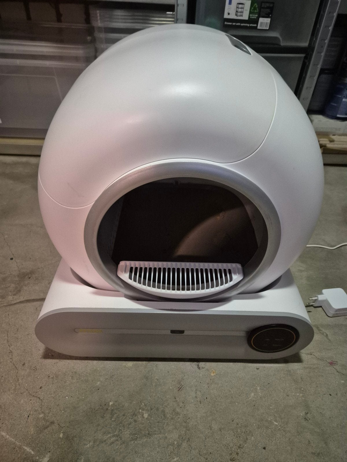 Automatische zelfreinigende kattenbak petlux, Dieren en Toebehoren, Kattenbakken, Ophalen, Zelfreinigend, Gebruikt, Open