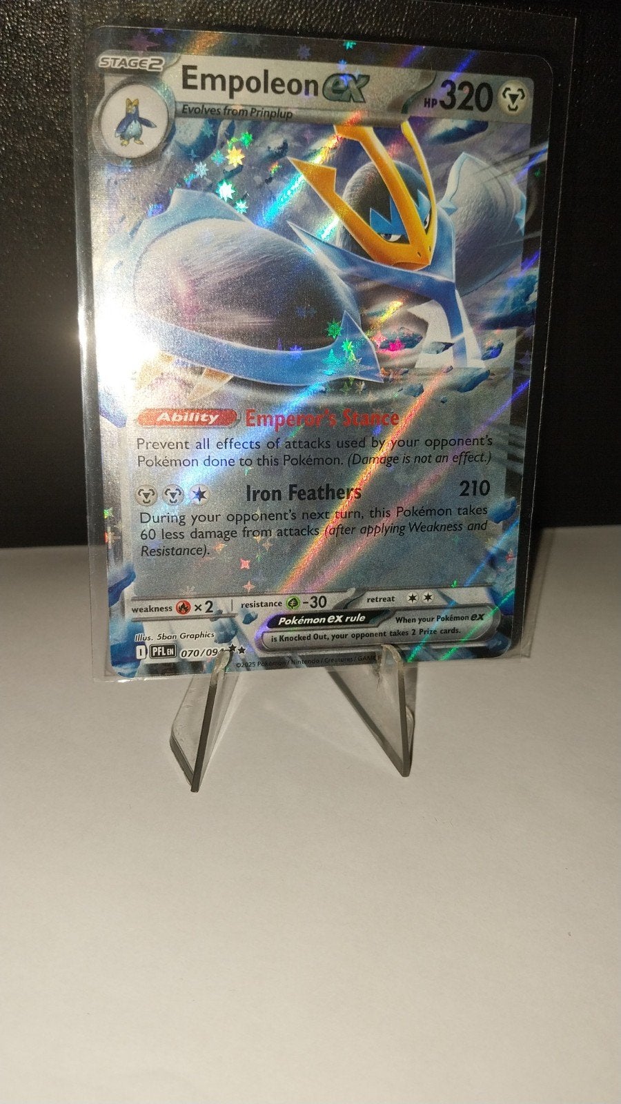 Empoleon ex (070/094) - Phantasmal Flames Pokémon Kaart, Ophalen of Verzenden, Zo goed als nieuw, Losse kaart, Foil