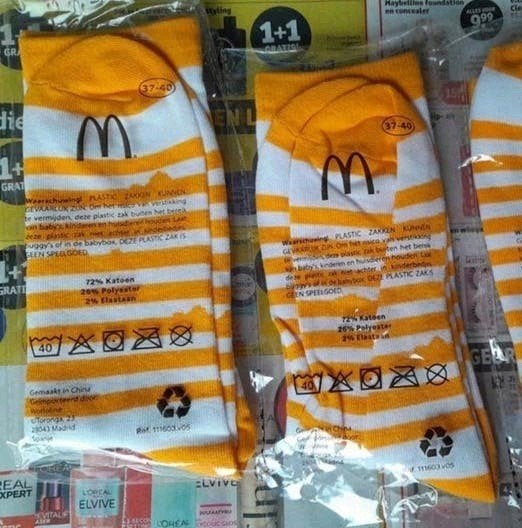McDonalds Sokken Maat 37-40 nieuw in verpakking, Ophalen of Verzenden, Nieuw, Maat 39 t/m 42, Overige kleuren