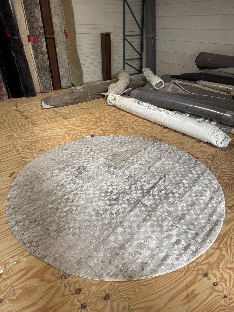 Vloerkleed Gwen l Whoon | Meubilex l van €699,- voor €349,-, Ophalen, Gebruikt, Grijs, Rond