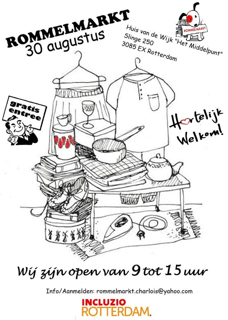 Rommelmarkt zondag 30 augustus Slinge 250 naast metro Slinge, Tickets en Kaartjes, Evenementen en Festivals, Eén persoon
