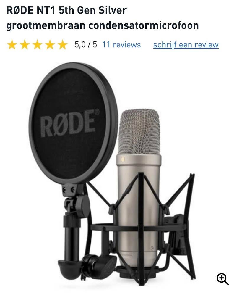 RØDE NT1 5th Gen Studio Set: Microfoon, Statief & Filter, Ophalen, Zo goed als nieuw