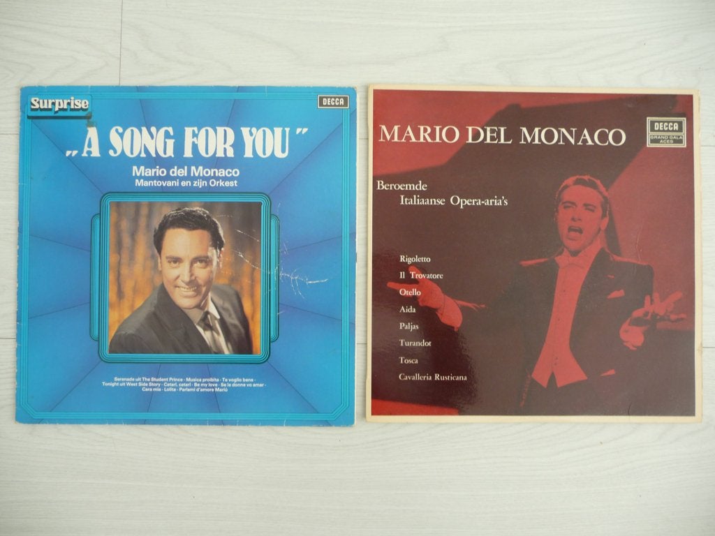 2 lp's MARIO DEL MONACO - ITALIAANSE OPERA- DECCA REC., Ophalen of Verzenden, Gebruikt, 12 inch