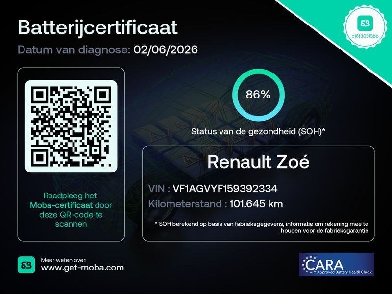 Moba SOH Rapport, Accupakket Diagnose EV of Hybride, Aviloo, Nieuw