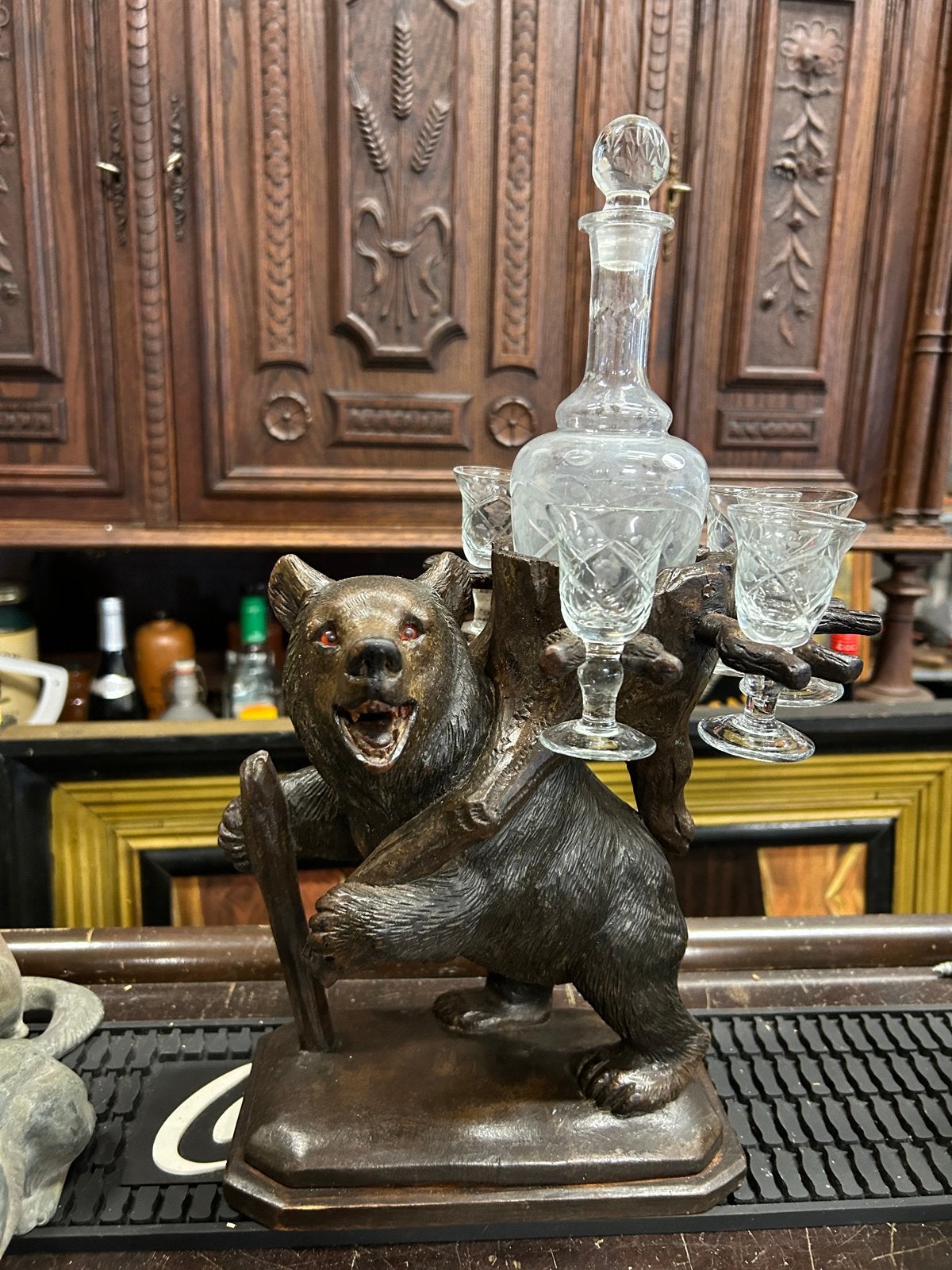 Zwarte Woud Beer met Karaf en Borrelglaasjes - Antiek, Antiek en Kunst, Ophalen of Verzenden