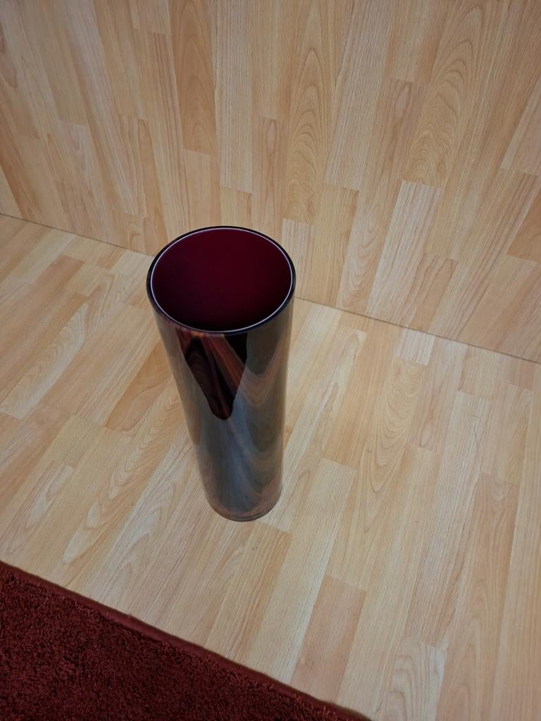 Elegante glazen vaas - Zwart/Rood, 50 tot 75 cm, Zwart, Ophalen of Verzenden, Glas