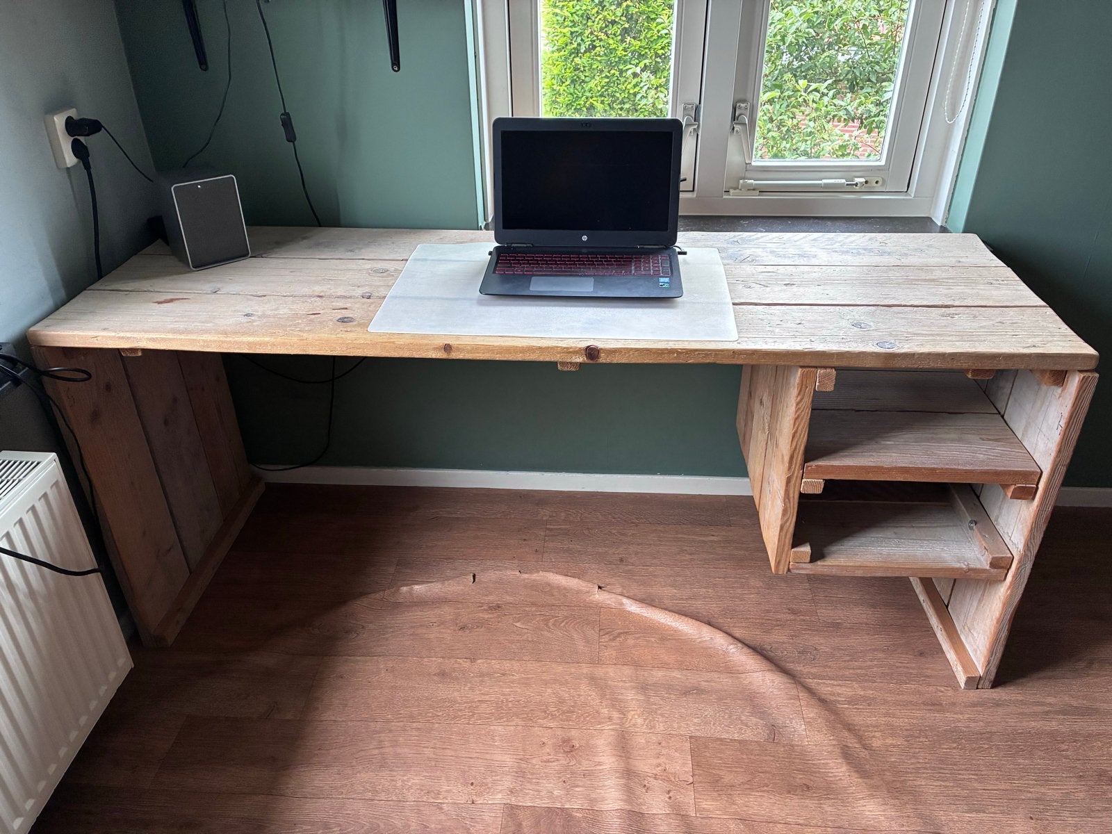 Robuust Steigerhouten Bureau - 180x58 cm, Huis en Inrichting, Bureaus, Ophalen, Overige typen, Hout, Bruin