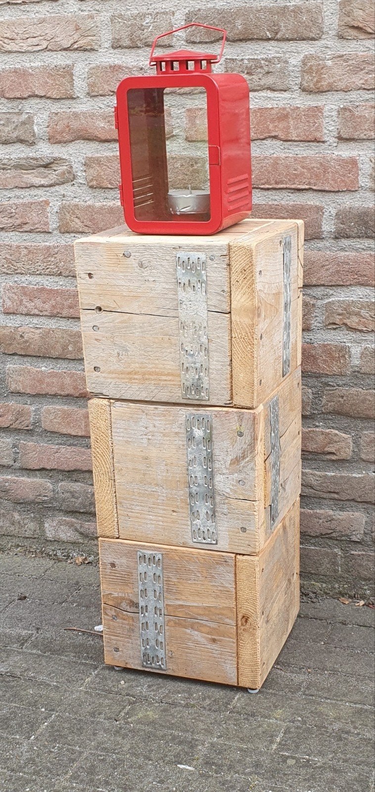 houten zuil/ kolom van steigerhout, Ophalen, Gebruikt