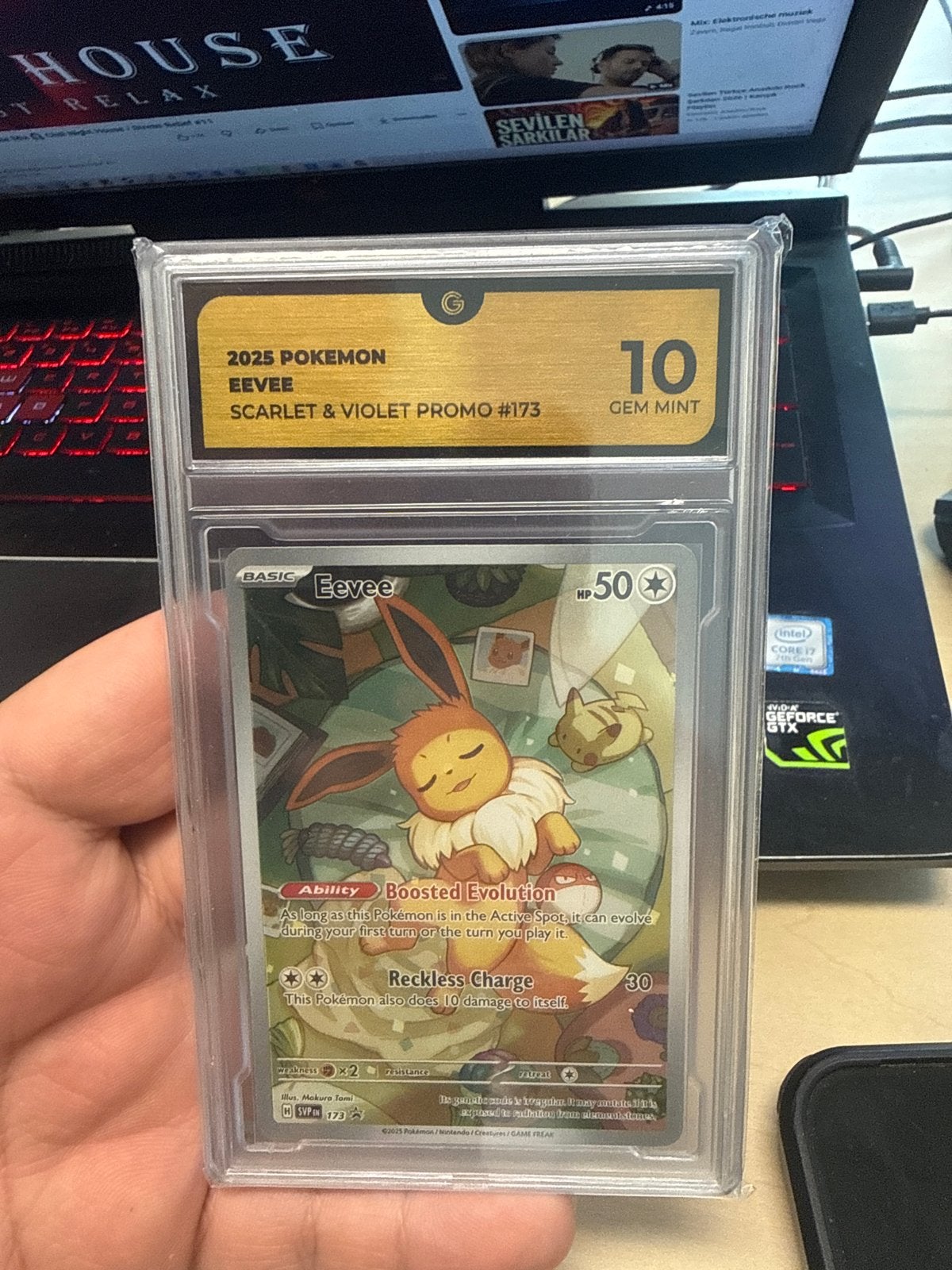 2025 Pokemon Eevee Scarlet & Violet Promo #173 GEM MINT 10, Ophalen of Verzenden, Zo goed als nieuw, Losse kaart