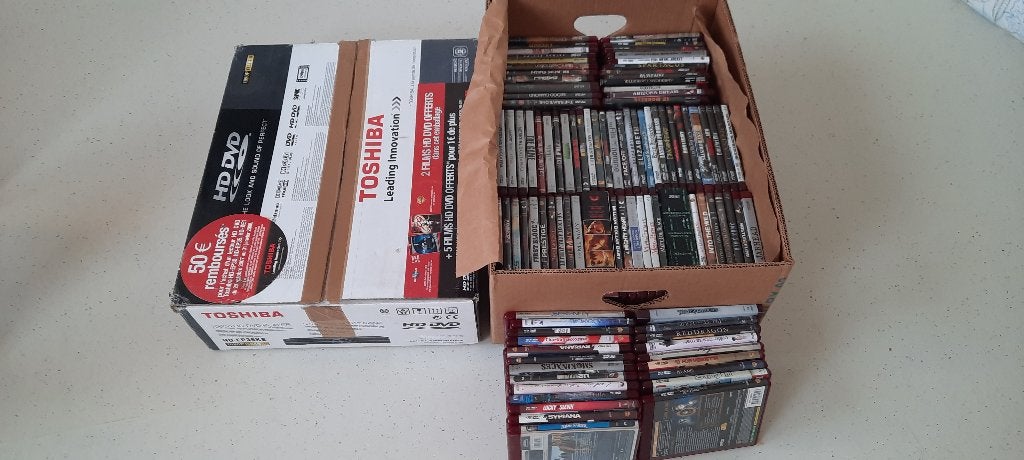 Toshiba EP35 HD-DVD + 100 HD-DVD-films – volledige set, Ophalen of Verzenden, Gebruikt, Dvd-speler, Overige merken