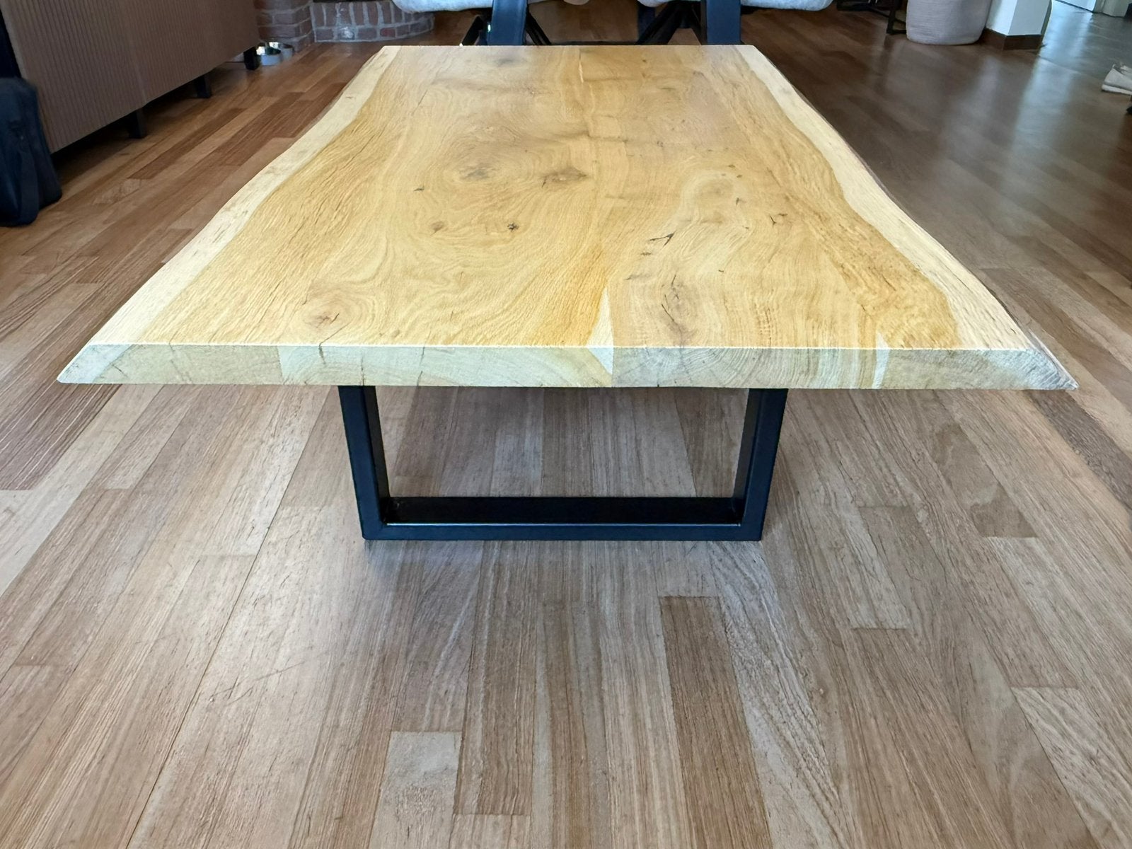 Salontafel eiken boomstam, Huis en Inrichting, 100 tot 150 cm, Eikenhout, Zo goed als nieuw, 50 tot 100 cm