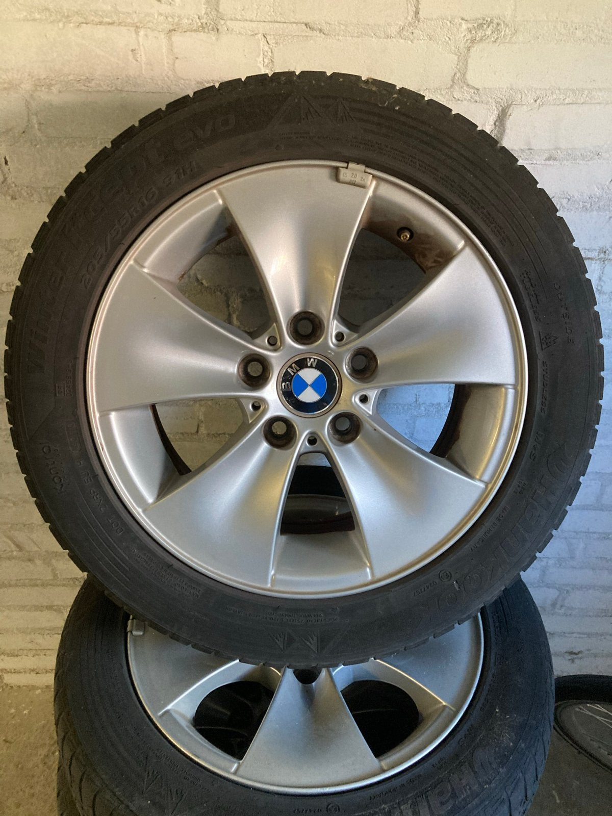 BMW velgen met winterbanden 205/55R16, Ophalen, Gebruikt, 16 inch, Banden en Velgen