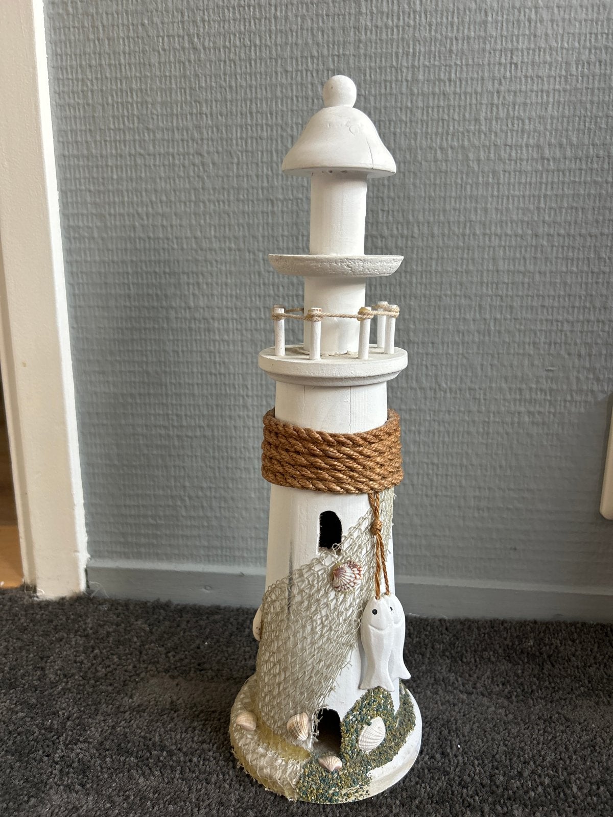 Decoratieve vuurtoren - Maritieme sfeer voor thuis, Ophalen, Hout, Mediterraans, Zo goed als nieuw