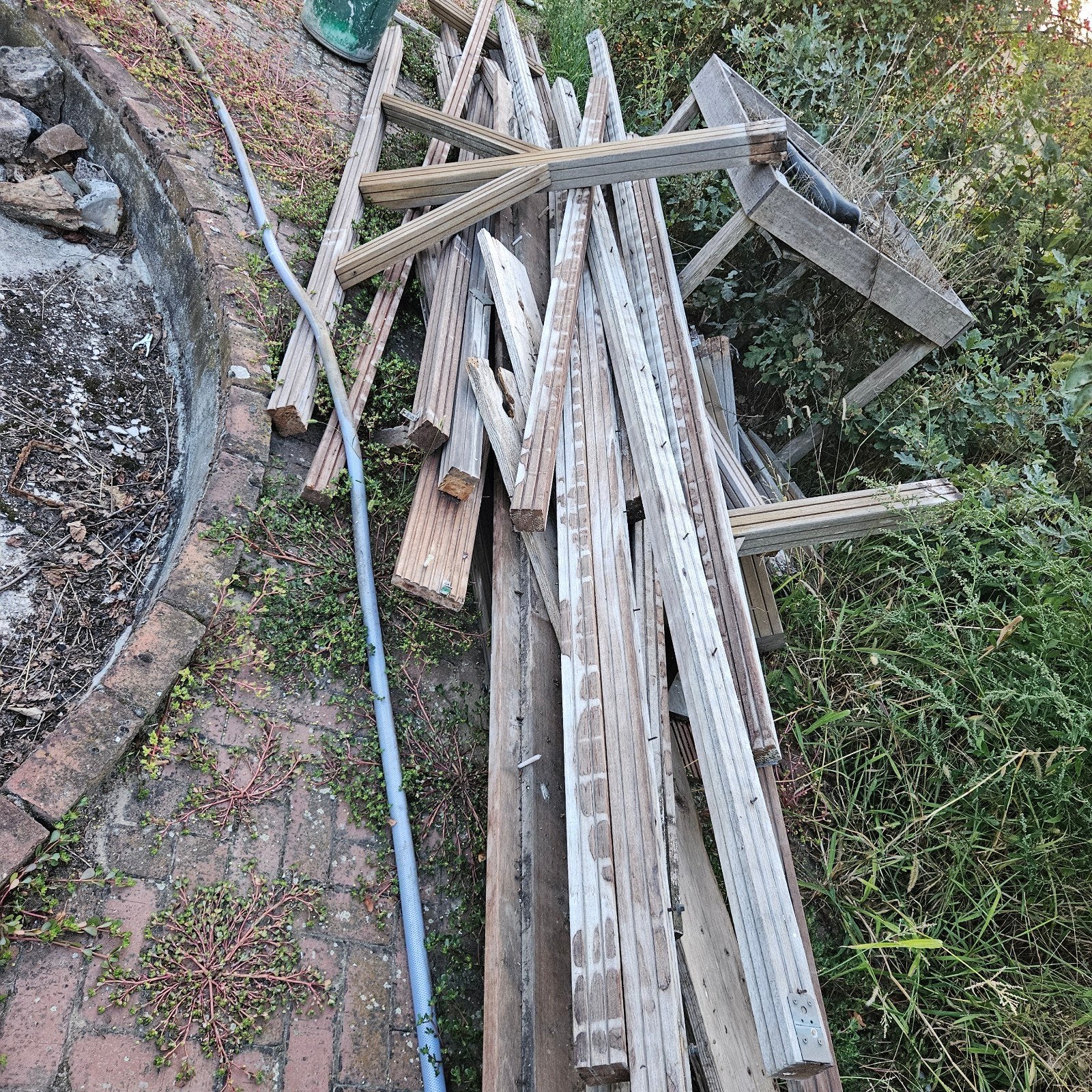 Bankirai hout - Diverse balken en planken, Ophalen, Gebruikt, 200 tot 250 cm, Plank