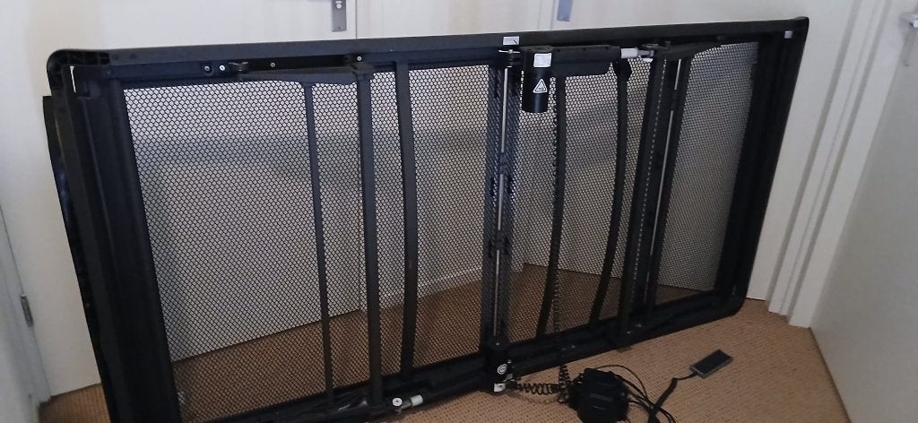 Verstelbare bedbodem met metalen frame, Ophalen, Eenpersoons, Zwart, Zo goed als nieuw
