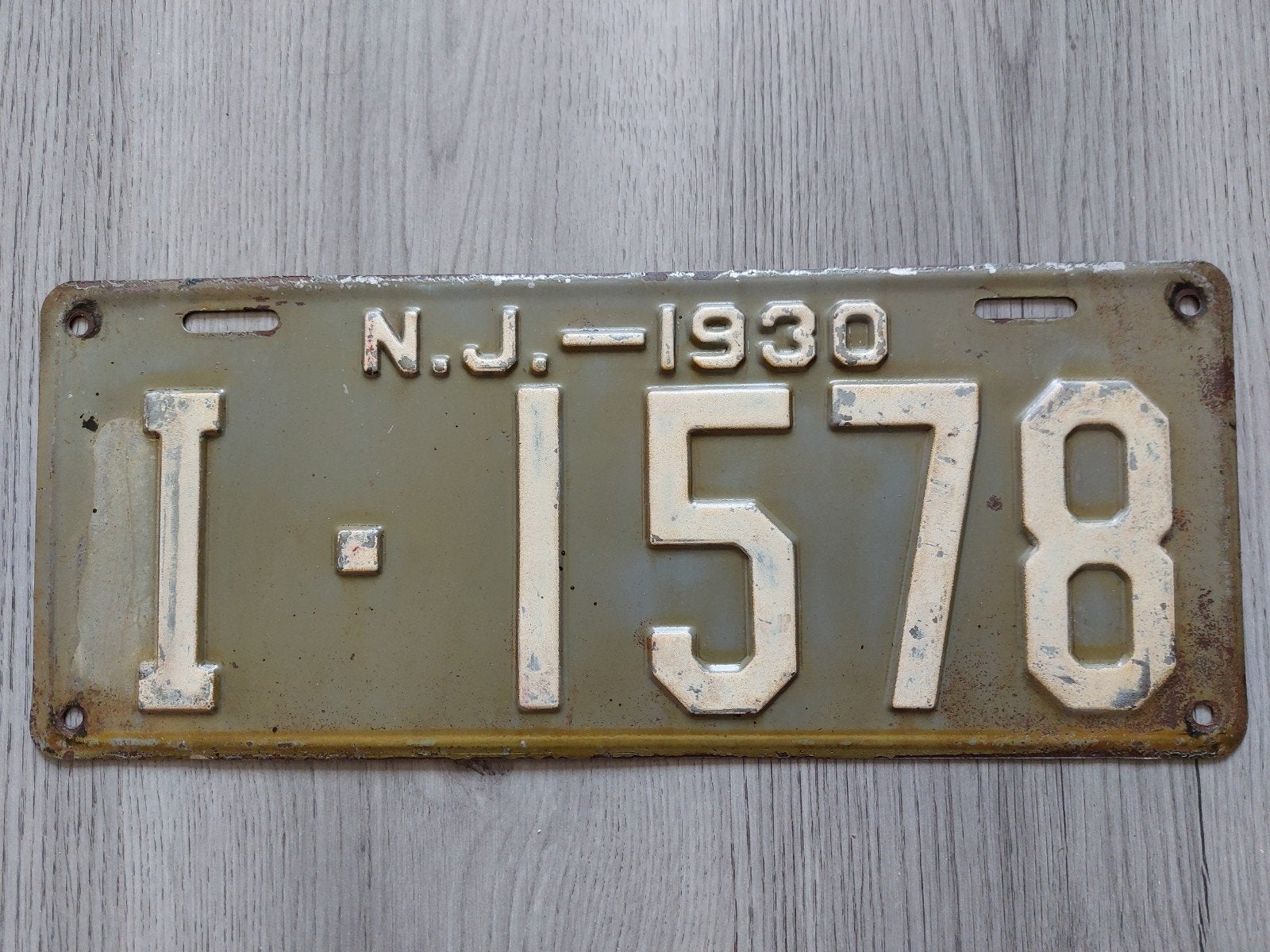 Kenteken 1930 New Jersey USA Nummerplaat Nummerbord, Verzamelen, Ophalen of Verzenden, Gebruikt, Auto's