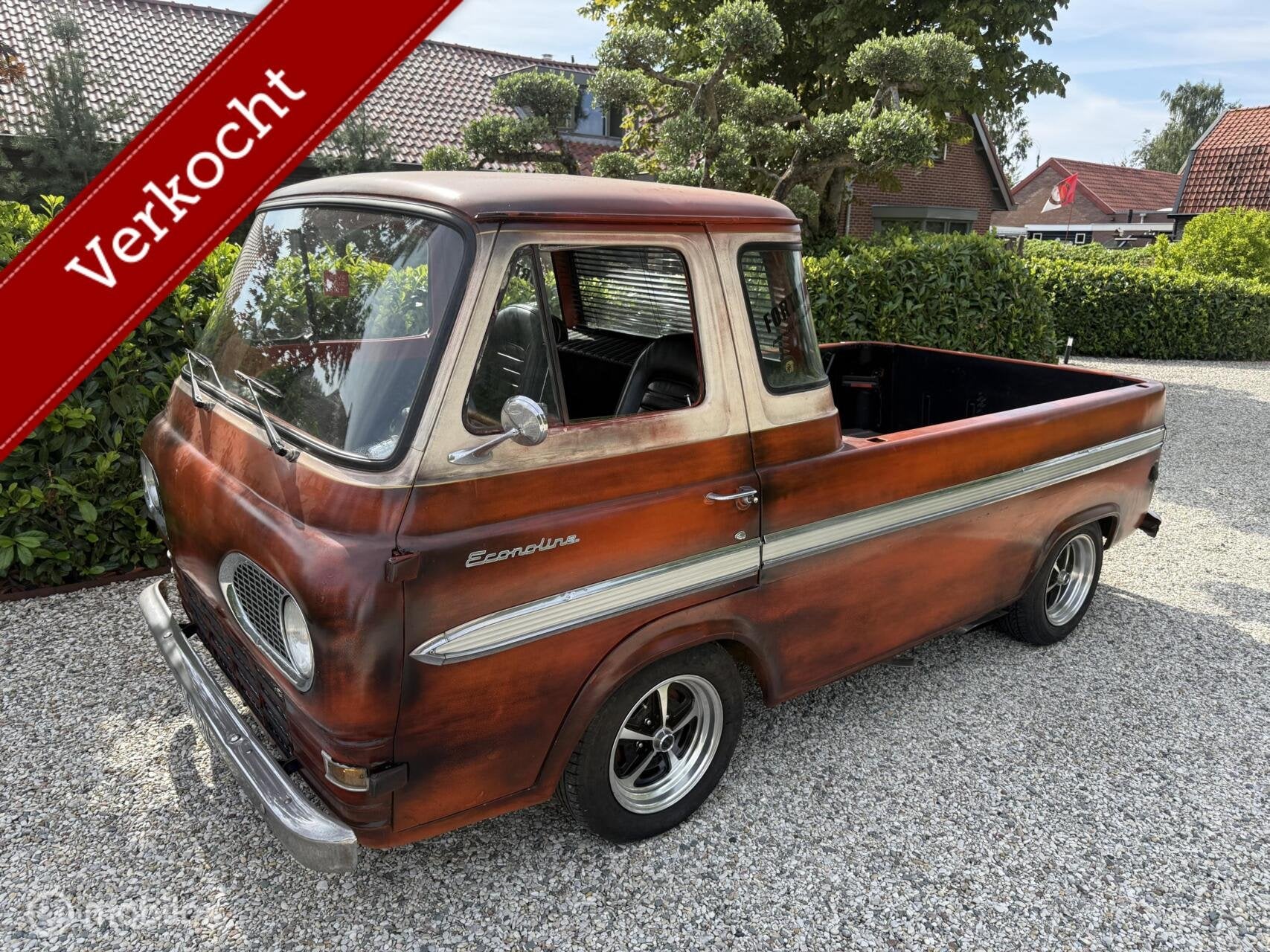 Ford Econoline Pickup V8 Custom – unieke patina hot rod, Auto's, Gebruikt, 8 cilinders, Bedrijf, 2 stoelen