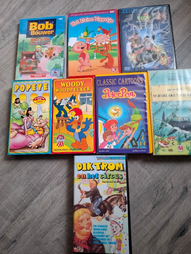 Grote collectie Kinderfilms en Tekenfilms op DVD en VHS, Gebruikt, Alle leeftijden, Nederlands, Box/collectie