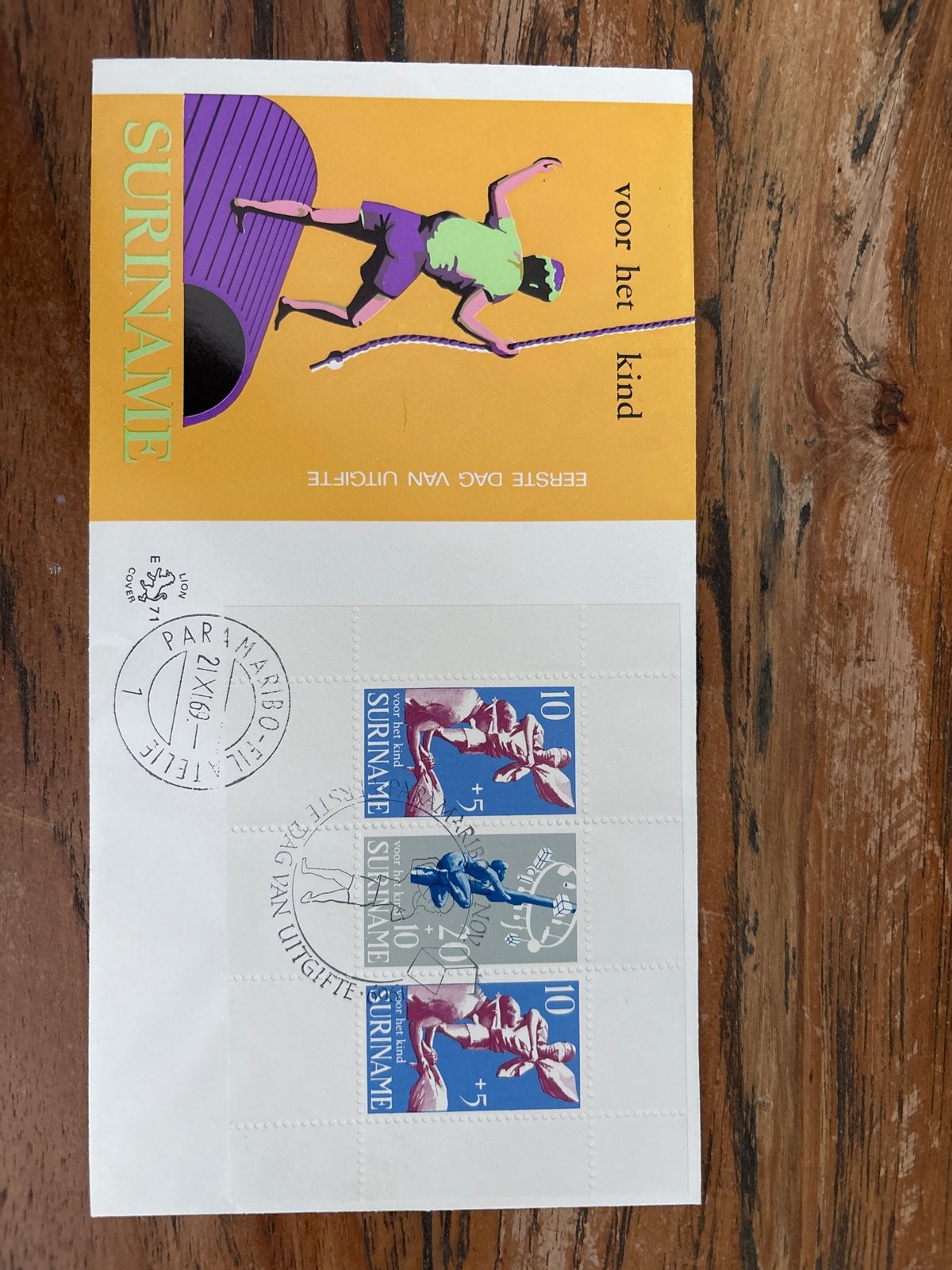 Suriname Eerste Dag van Uitgifte - Voor het Kind, Ophalen of Verzenden, Gestempeld