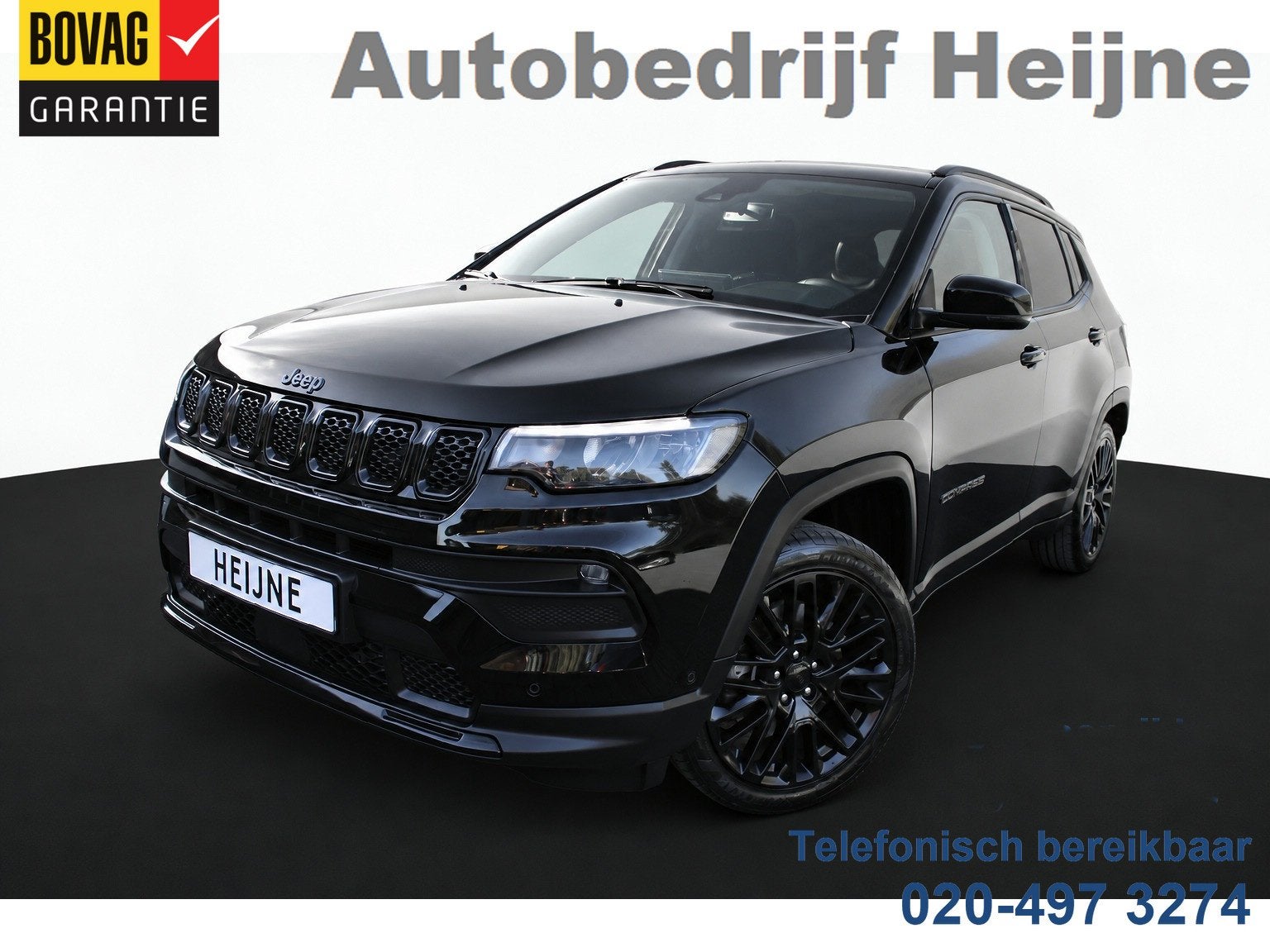 Jeep Compass 4xe 190 Plug-in Hybrid Electric Night Eagle Aut, Auto's, Automaat, Gebruikt, Zwart, Bedrijf