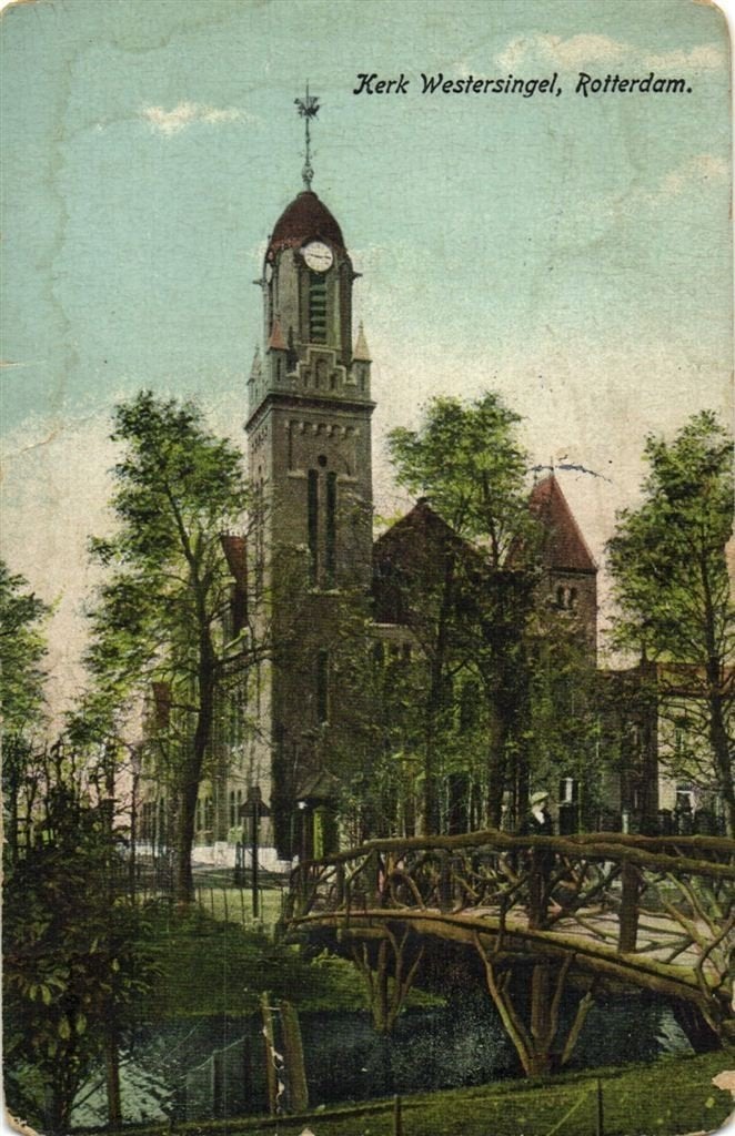 Kerk Westersingel, Rotterdam . - B-keus - 1915 gelopen, Ophalen of Verzenden, Voor 1920, Gelopen, Zuid-Holland