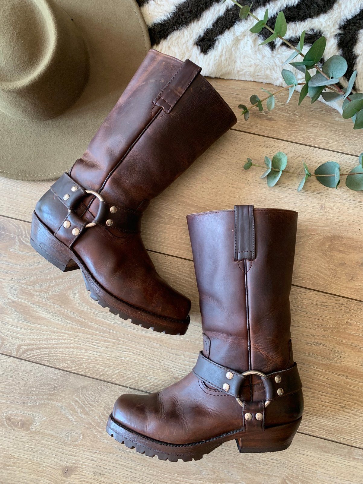 Buffalo bikerboots 39 western boots bohemian laarzen, Hoge laarzen, -, Ophalen of Verzenden, Zo goed als nieuw