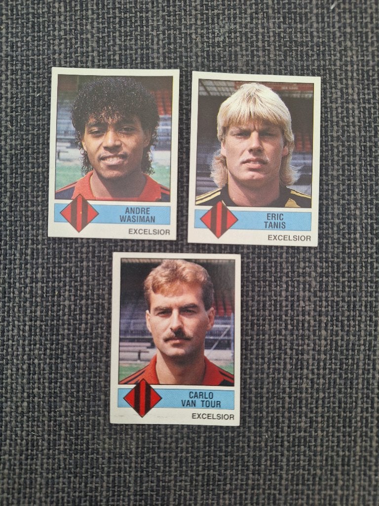 Panini Voetbal 87 Excelsior 3x, Verzenden, Meerdere stickers
