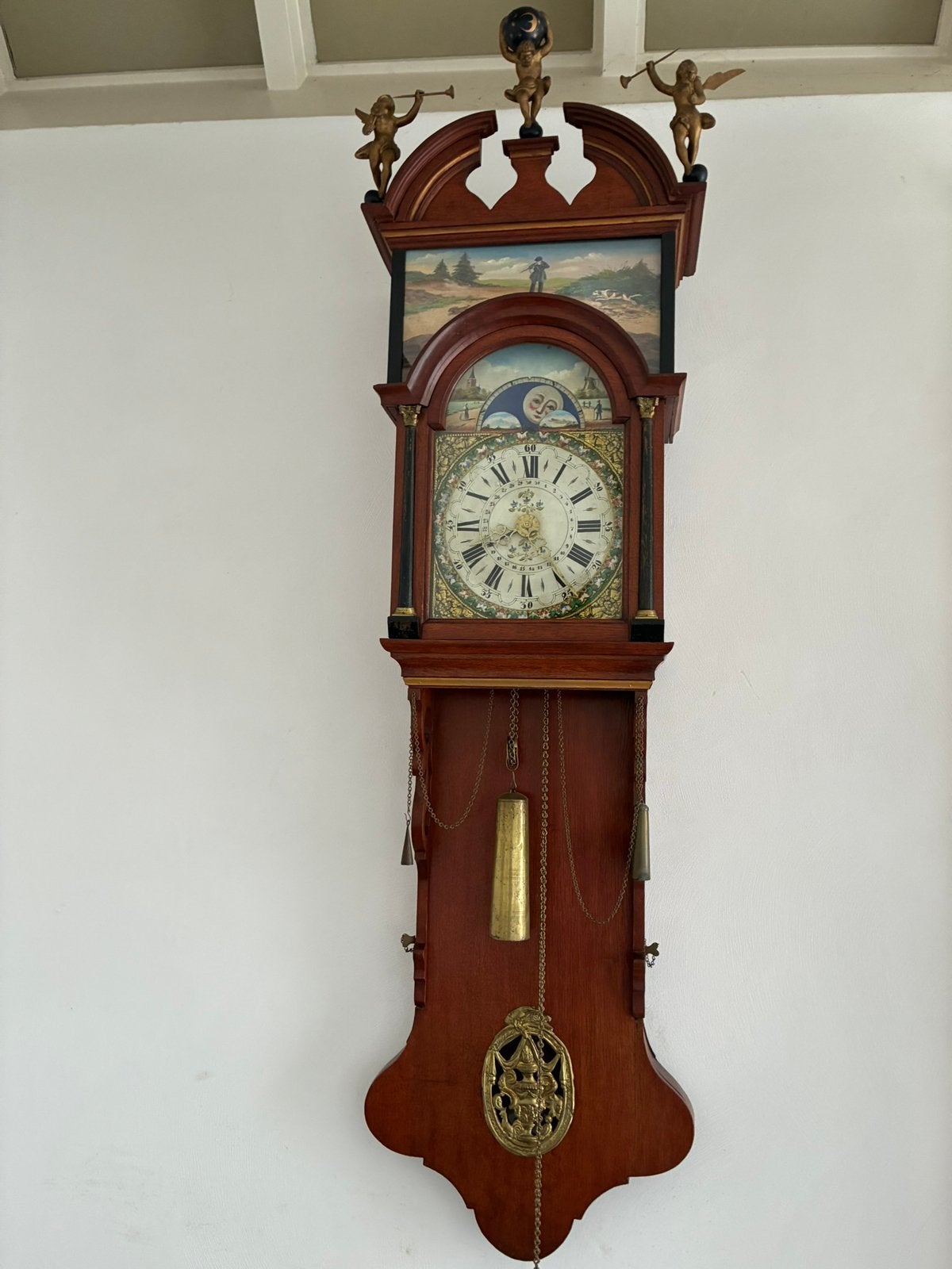 friese staartklok,dubbele kap, datum ,maanstand, 1850, Ophalen
