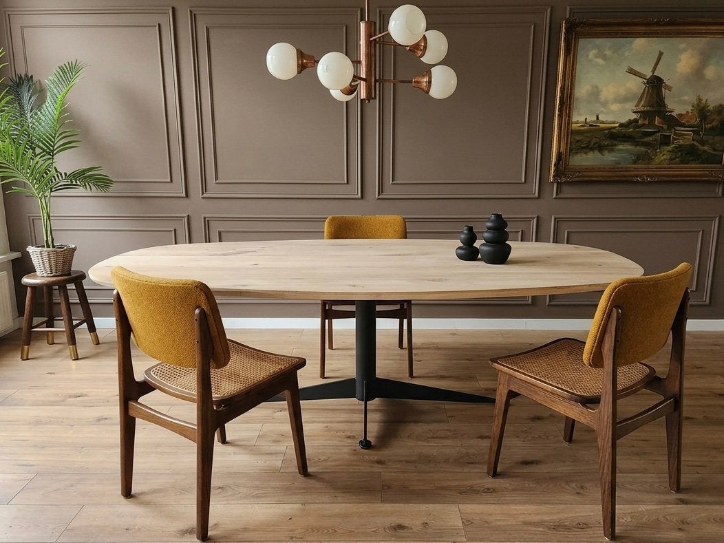 Foto 5 van Eiken deens ovale tafel eettafel MAATWERK Eikenhout