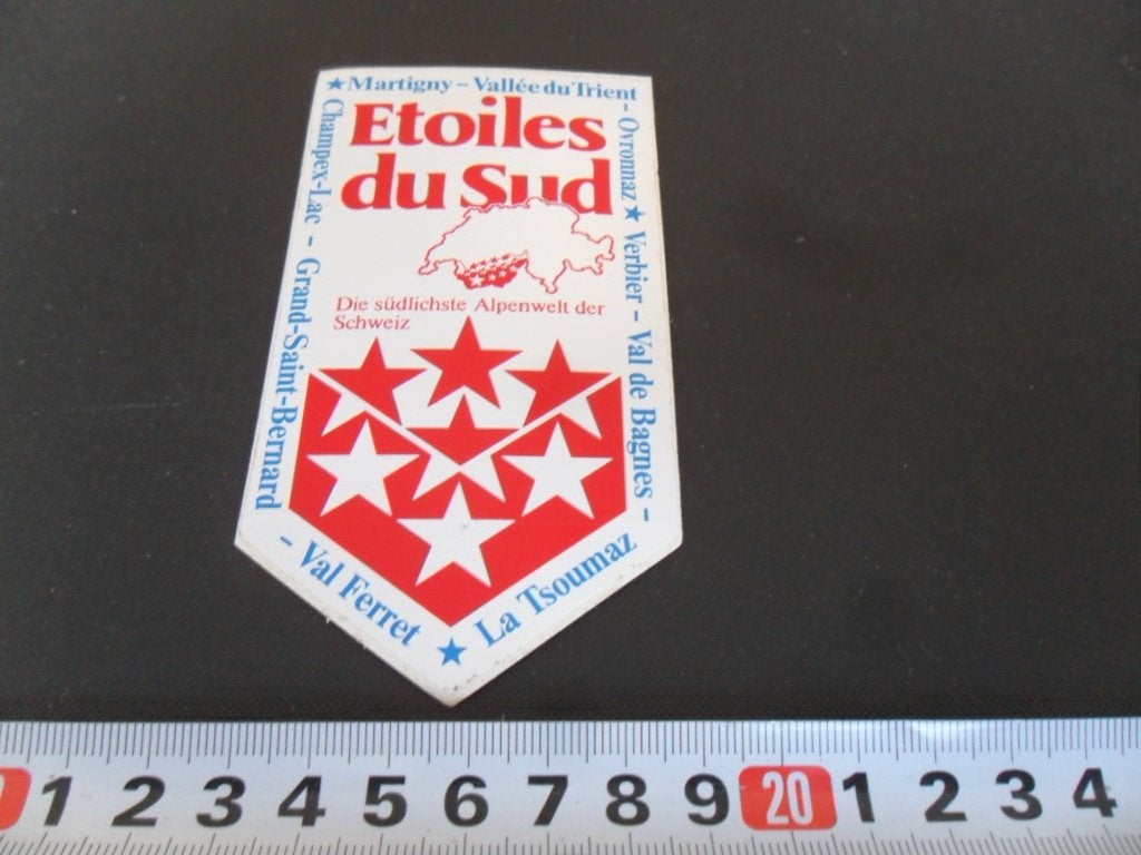 sticker Zwitserland ETOILES DU SUD Die südlichste Alpenwelt, Ophalen, Zo goed als nieuw