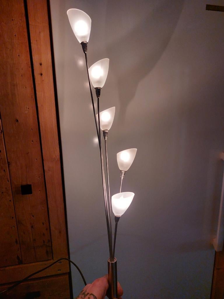 Retro vintage Jan de bouvrie  designlamp design, Gebruikt, Jan de bouvrie design vintage retro, Ophalen of Verzenden, Glas