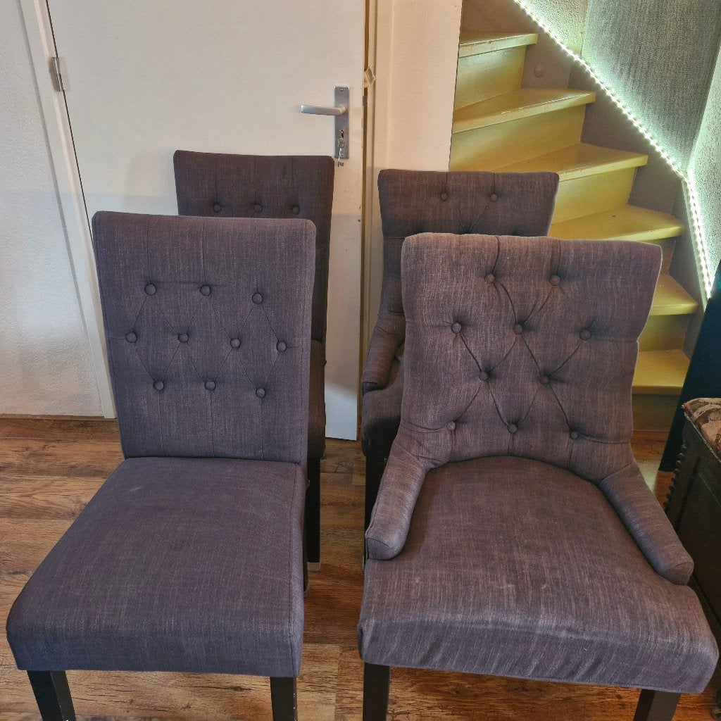 4 Eettafel stoelen, Ophalen, Zwart, Zo goed als nieuw, Vier