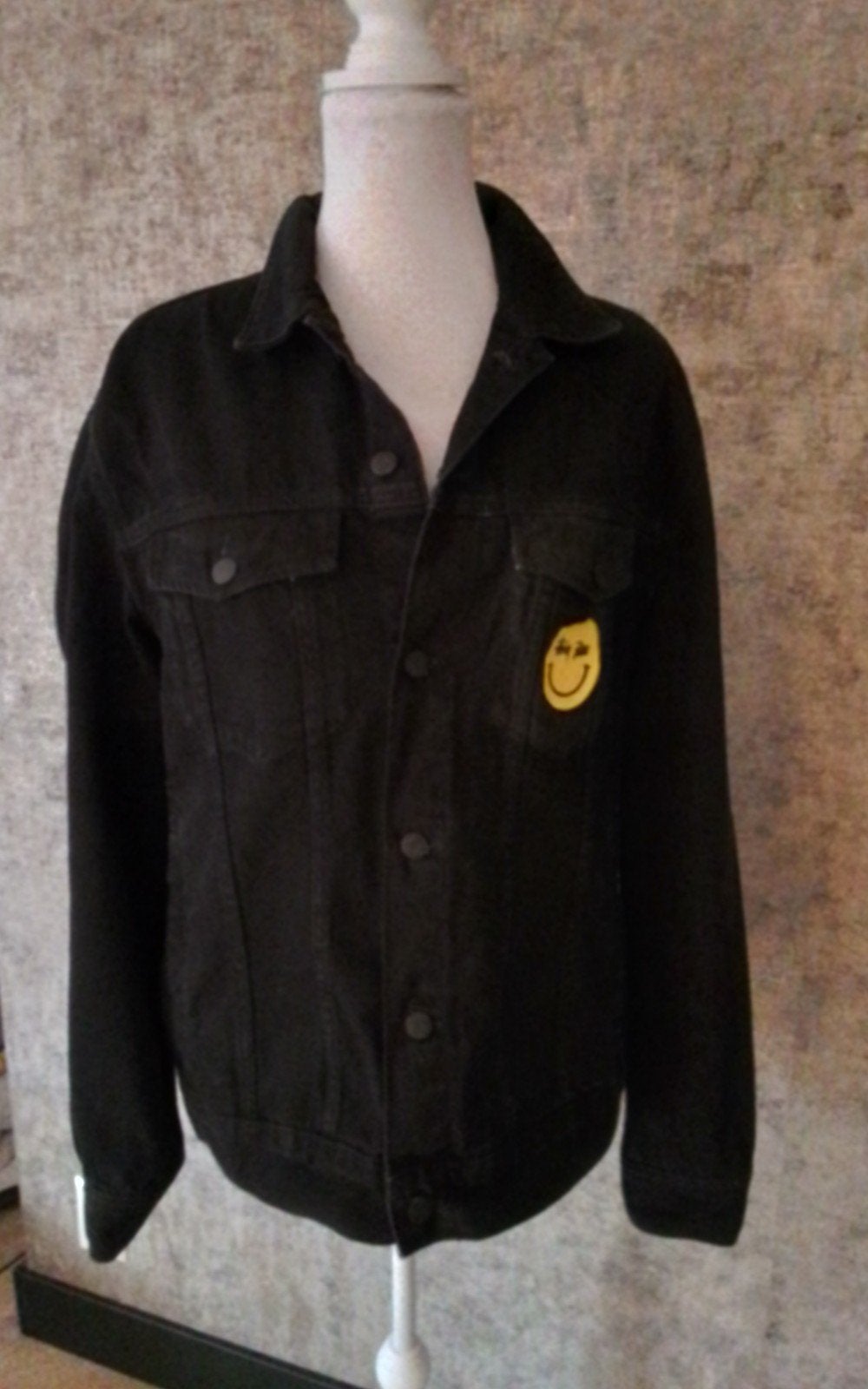 Stoer zwart jasje met opdruk - Stüssy Patta Smiley, Kleding | Heren, Ophalen of Verzenden, Gedragen, Zwart, H&M