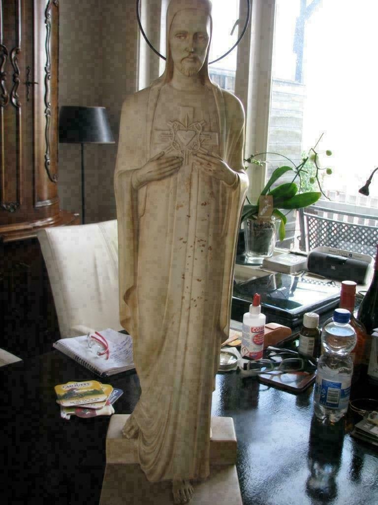 Sereen groot kerkbeeld Christus 'Heilig Hart' - MAASTRICHT, Antiek en Kunst, Antiek | Religie, Ophalen