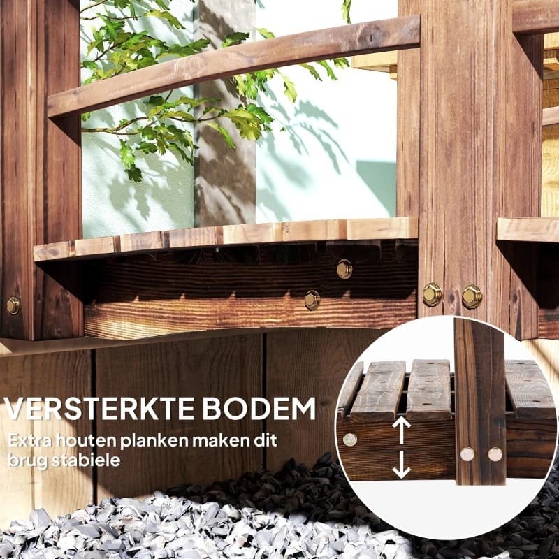 Decoratieve vijverbrug Houten Tuinbrug - 152,5 cm, Tuin en Terras, Ophalen of Verzenden, Nieuw