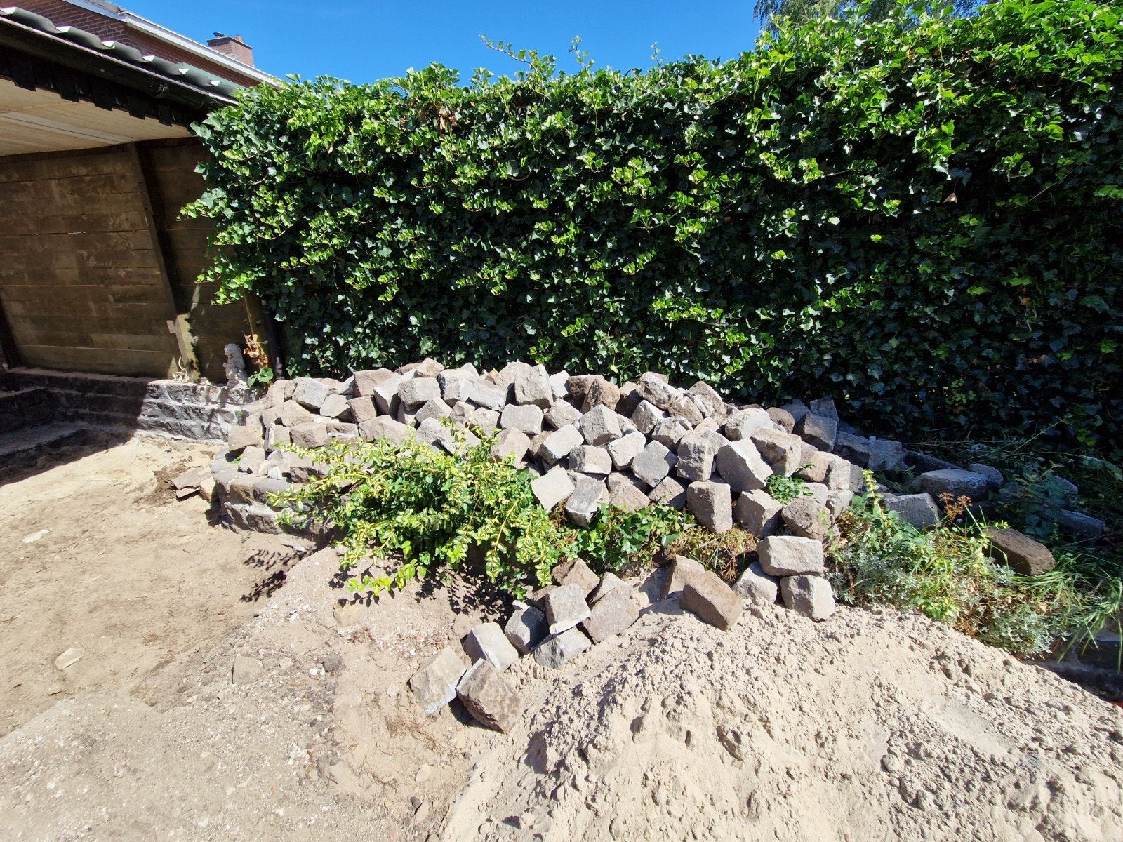 Gebruikte kasseien/kinderkopjes voor tuin of oprit, Tuin en Terras, Grind, Keien en Split, Ophalen, Gebruikt, Grijs, Kei