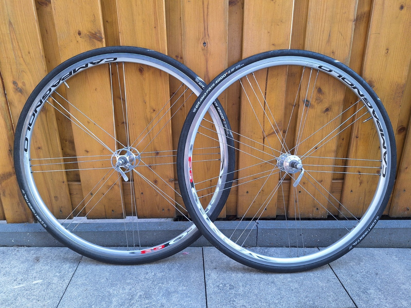 Campagnolo Vento G3 Wielset met Continental banden, Gebruikt, Campagnolo, Aluminium, Racefiets