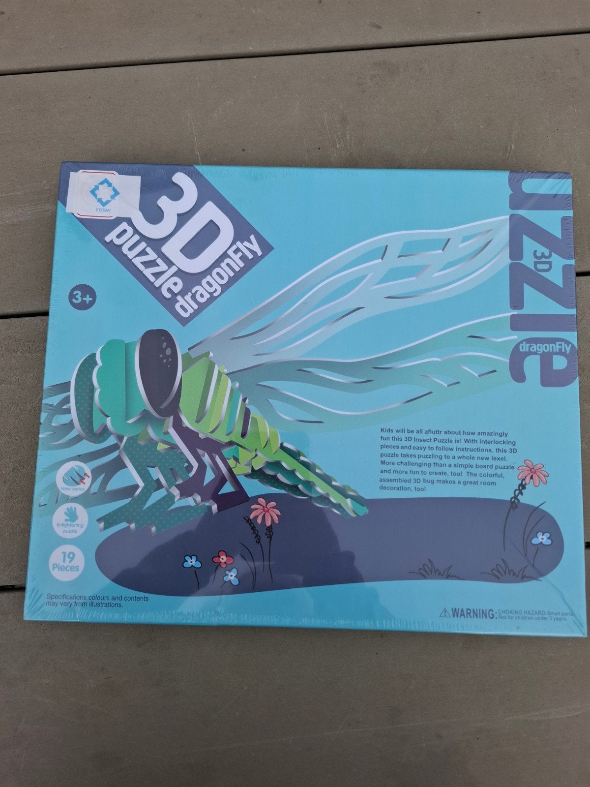 3D puzzel Libelle - Dragonfly - 19 stukjes, Ophalen, 10 tot 50 stukjes, Nieuw, 2 tot 4 jaar